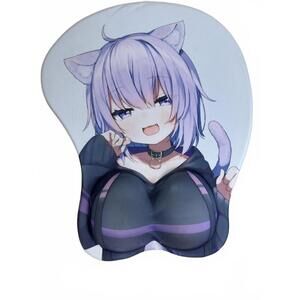 Nekomata Okayu Oppai Mousepad Anime Style 3D Gel Wrist Rest Ergonomic Mousepad